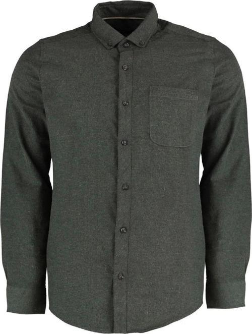 Moda Erkek Düğmeli Yaka Düz Desen Günlük Tek Cepli Gömlek