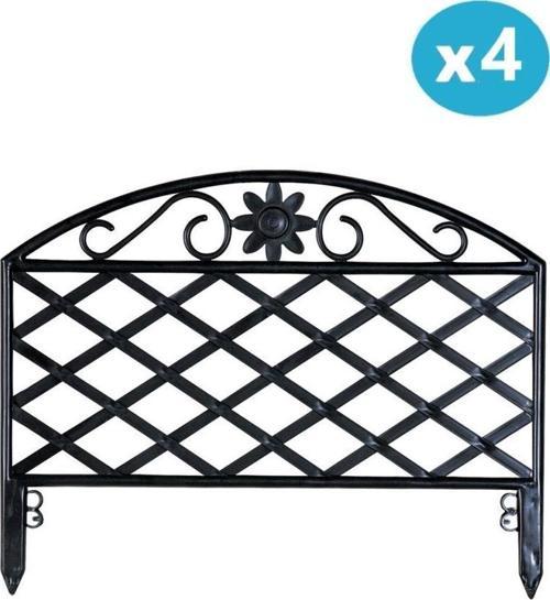 SY-5994 Lattice Plastik Bahçe Çiti Siyah 45x34 cm 4'lü Set