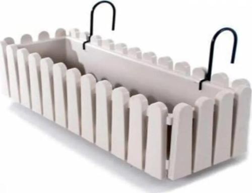SO-İB03 Beyaz Askılı Balkon Saksı Takım 14 lt No 3