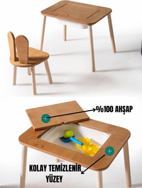 Montessori Bunny Sandalye Ve Haneli Aktivite Masası