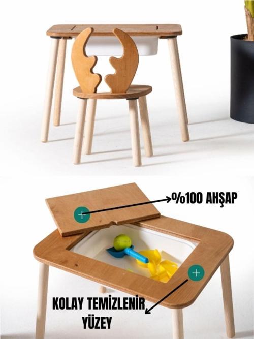 Montessori Deer Sandalye Ve Hazneli Aktivite Masası