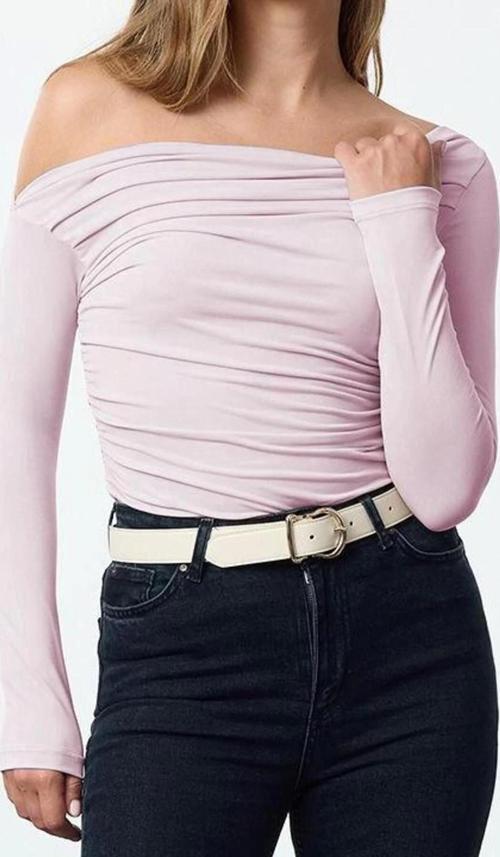 Stil Kadın Büzgü Drape Detaylı Fitted Vücuda Oturan Kollu Esnek Bluz Regular Örme Slim Kalıp