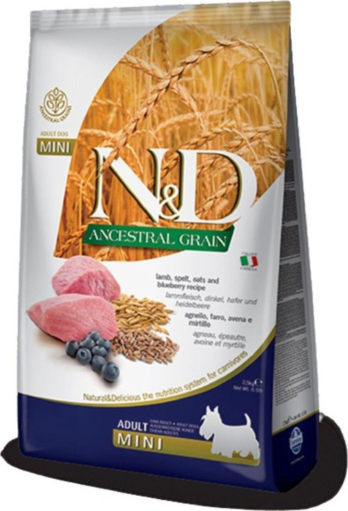 Düşük Tahıllı Kuzu Etli Yaban Mersinli 2.5 Kg Küçük Irk Yetişkin Köpek Maması