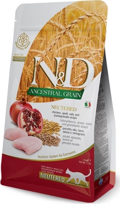 Ancestral Graın Kısır Kedi 5Kg Düşük Tahıllı Tavuklu Narlı Kısır Kedi Maması Chicken Neutered