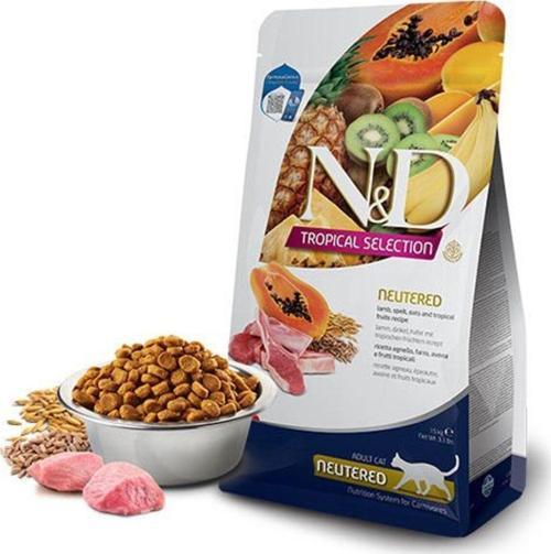 Tropical Selection Kuzu Etli Ve Tropikal Meyveli Kısırlaştırılmış Kedi Maması 4+1 Kg