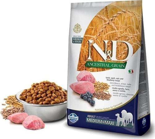N-D Düşük Tahıllı Kuzu Etli Yaban Mersinli Orta Ve Büyük Irk Yetişkin Köpek Maması 12 Kg