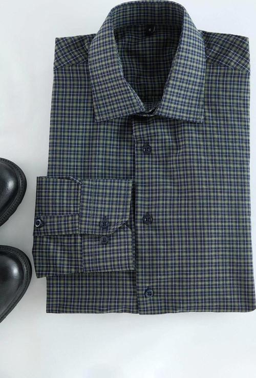 Şık Ekose Kareli Desen Gömlek Yaka Regular Fit Kolay Ütülenebilir Erkek Ekose Smart Gömlek