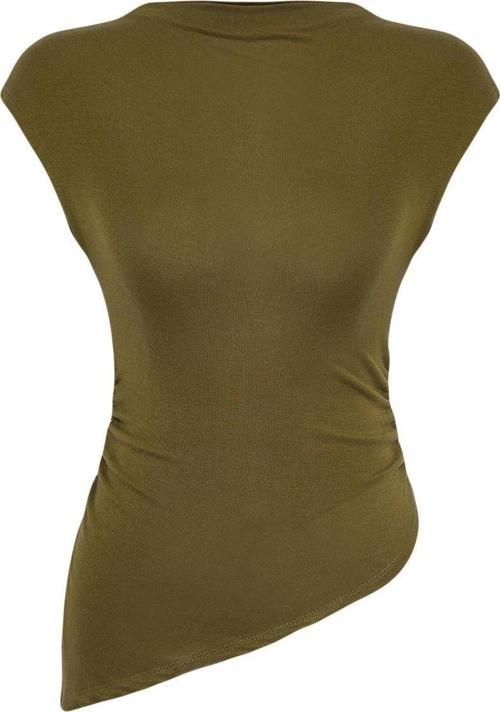 Moda Dik Yaka Örme Slim Düz Desen Casual Günlük Regular Kısa Kol Bluz