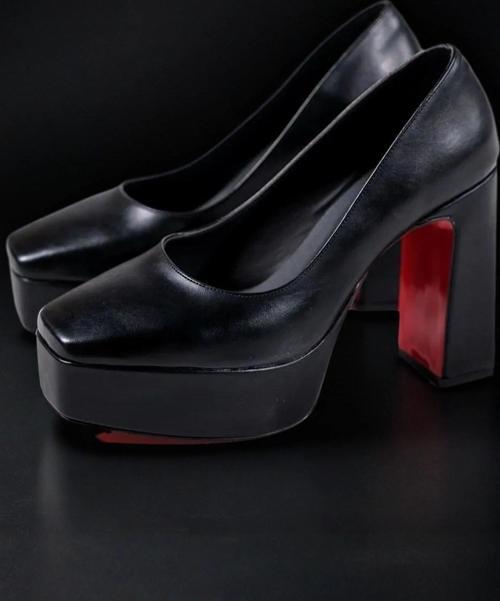 Turuncu Kadın Kalın Topuklu Ayakkabı Stiletto Ecovan