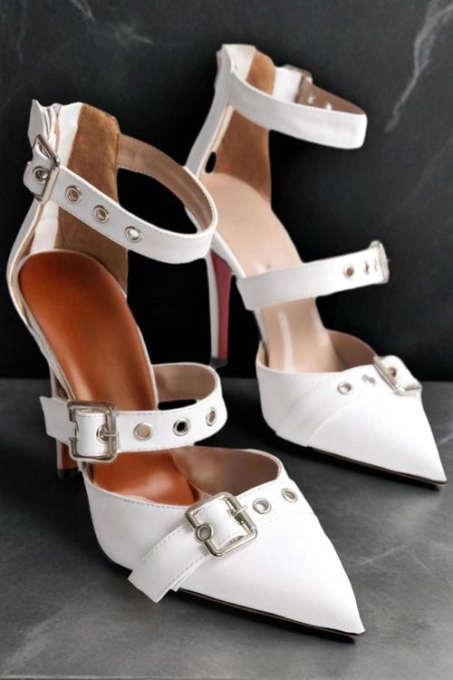 Kadın İnce Topuklu Tokalı Ayakkabı Stiletto Sansa