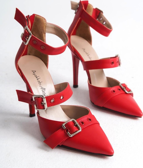 Kadın İnce Topuklu Tokalı Ayakkabı Stiletto Sansa