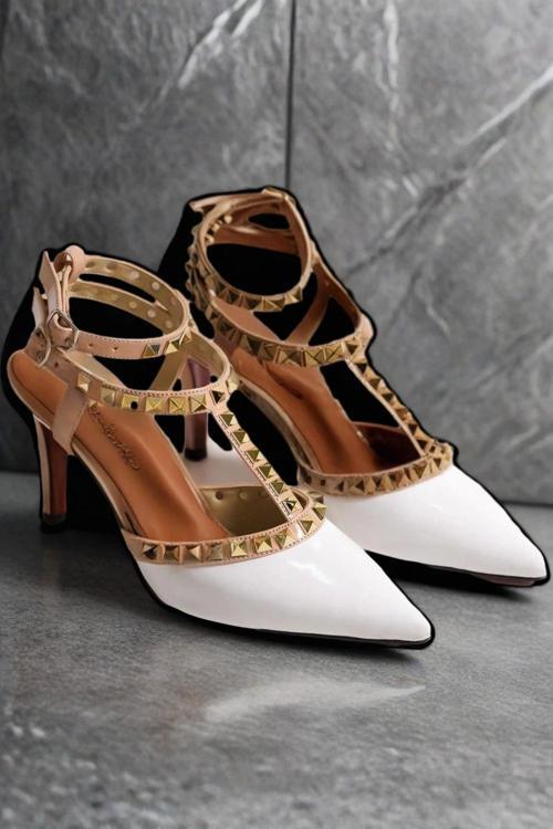 Kadın Troklu Özel Tasarım İnce Topuklu Ayakkabı Stiletto Sarah
