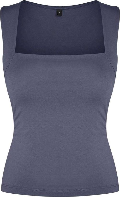 Moda Kare Yaka Örme Slim Düz Desen Casual Günlük Regular Askılı Kol Bluz