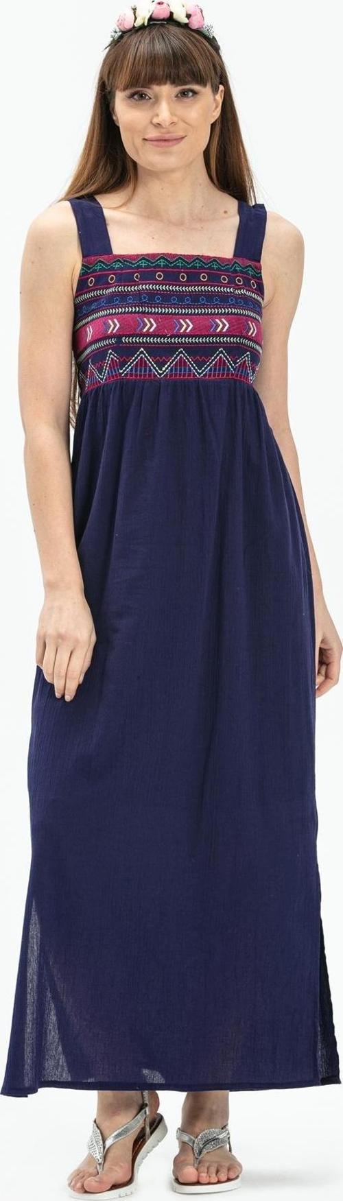 Askılı Şile Bezi Latin Uzun Yazlık Otantik Elbise Mor Mor