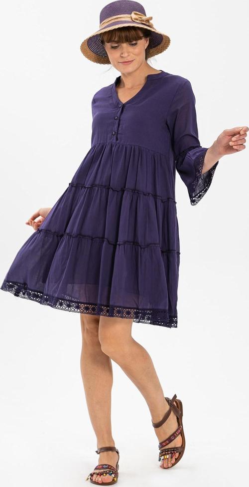 Şeyma Vual Kısa Yazlık Elbise Mor Mor