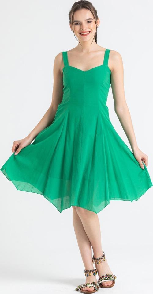 Kolsuz Vual Emel Kısa Yazlık Elbise Çimen Yeşili cmnysl