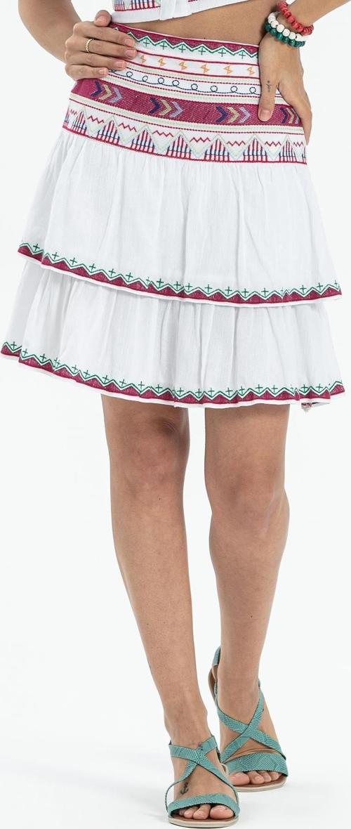 Şile Bezi Latin Mini Yazlık Etek Beyaz Byz