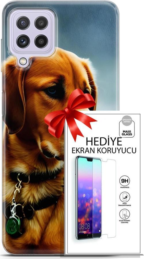 Samsung Galaxy M32 Kılıf Orijinal Seri Dogs 04 Labrador Silikon Kılıf + Ekran Koruyucu Full Koruma