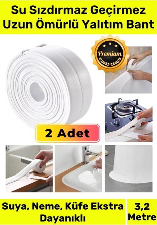 2 Adet Duş Pvc Lavabo Küvet Tezgah Banyo Mutfak Pencere 3,2 Mt Su Geçirmez Sızdırmaz Yalıtım Bant