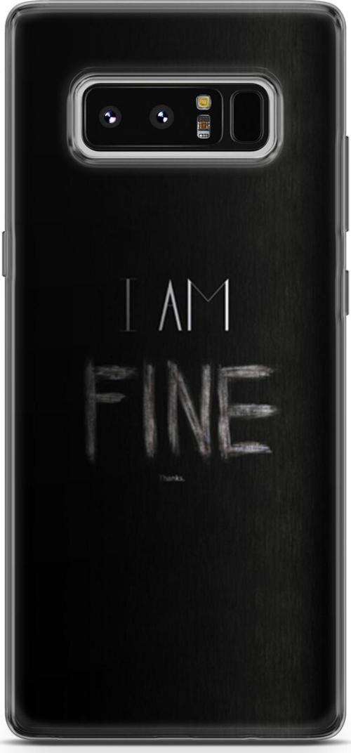 Samsung Galaxy Note 8 Kılıf Orijinal Seri Typo 04 I Am Fine Silikon Kılıf