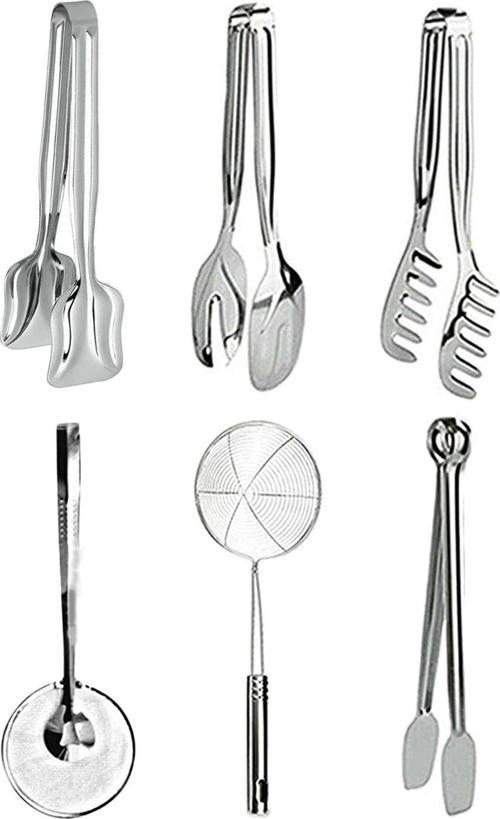 6 Parça Çeyiz Seti, Maşa Seti, Kevgir, Izgara, Kızartma, Makarna Maşası