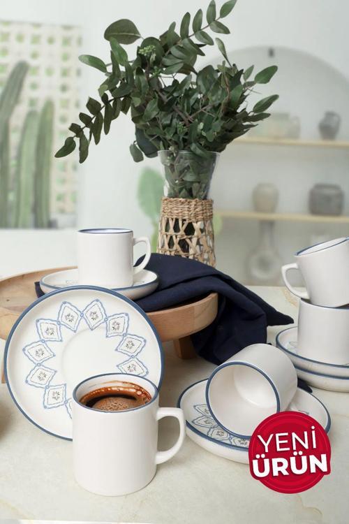 Floral Waves Nordic Kahve Takımı 12 Parça 6 Kişilik 22669-71
