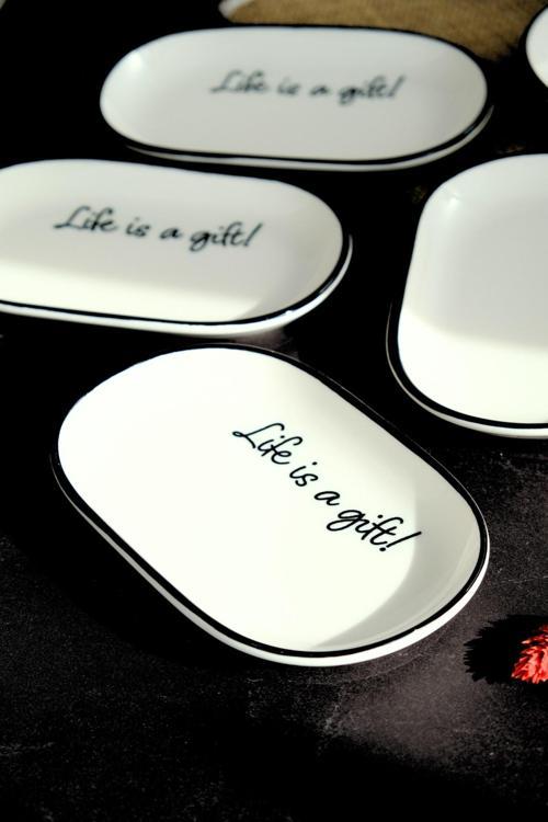 Motto Gift Kayık Tabak 4 lü 18x11x2cm