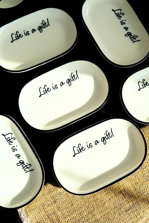 Motto Gift Kayık Tabak 6 lı 18x11x2cm