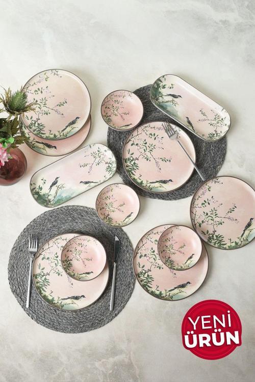 Pink Woods Kahvaltı Takımı 12 Parça 6 Kişilik 22639-41