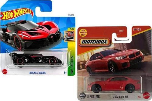 2 Araç BMW Set - Hot Wheels Bugatti Bolide & Matchbox BMW M2 (1/64)
