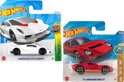 2 Araç Lamborghini Set - Hot Wheels Lamborghini Sesto Elemento & '71 Lamborghini Miura (1/64)