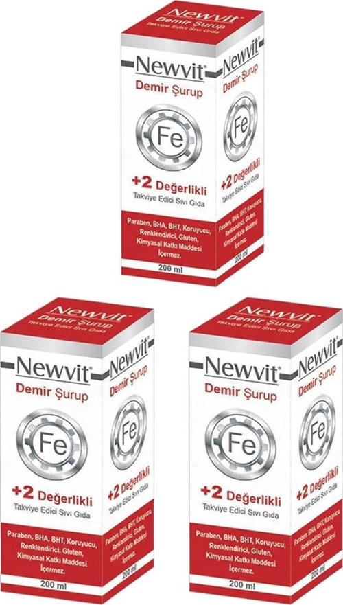 Newvit Demir Şurubu 200 ml x 3 Adet