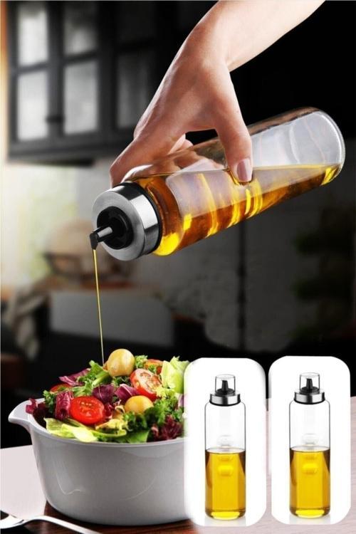 Damlatmaz Cam Yağdanlık 450 ml Akıllı Damlatmaz Yağdanlık, Sirkelik Borosilikat Cam Yağdanlık