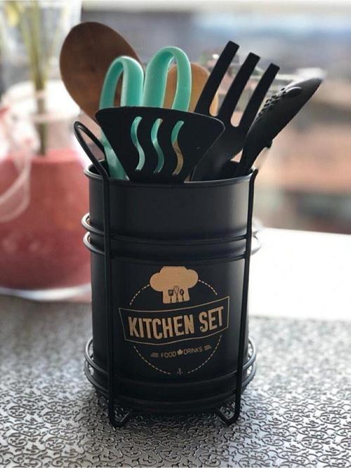 Kaşıklık Tezgah Üstü Dekoratif Metal Kaşıklık Çatallık Büyük Boy
