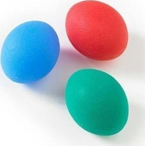 3'Lü Set El Bilek Parmak Güçlendirme Egzersiz Topu (Yeşil-Mavi-Kırmızı)