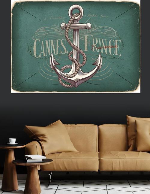 Cannes Fransa Çapa Posteri Dekoratif Kanvas - Mdf Ahşap Tablo