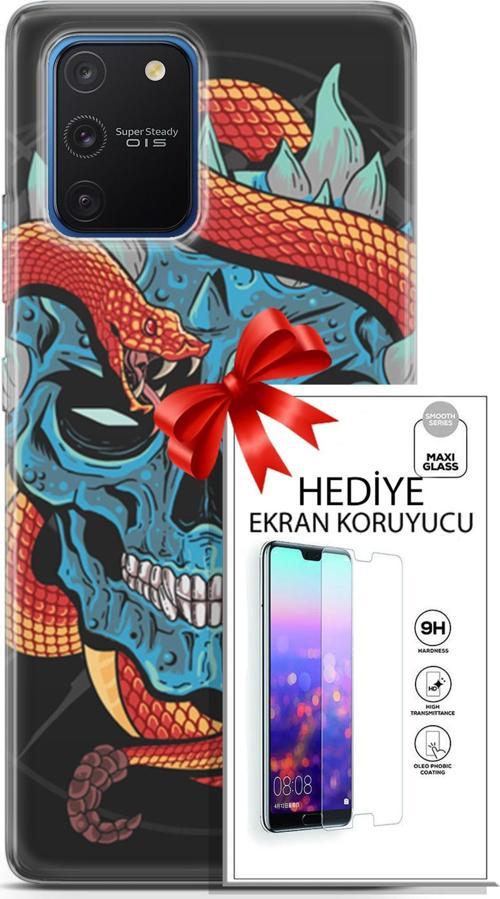 Samsung Galaxy S10 Lite Kılıf Orijinal Seri Punky 13 Şeytan Case Kapak Ekran Koruyucu