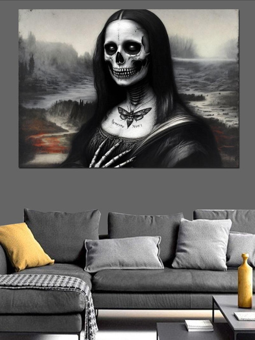Karanlık Mona Lisa Dekoratif Kanvas - Mdf Ahşap Tablo