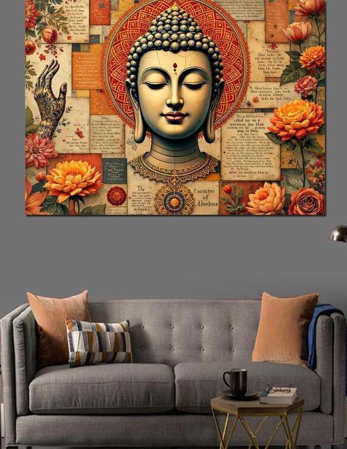 Buda Portresi Dekoratif Kanvas - Mdf Ahşap Tablo