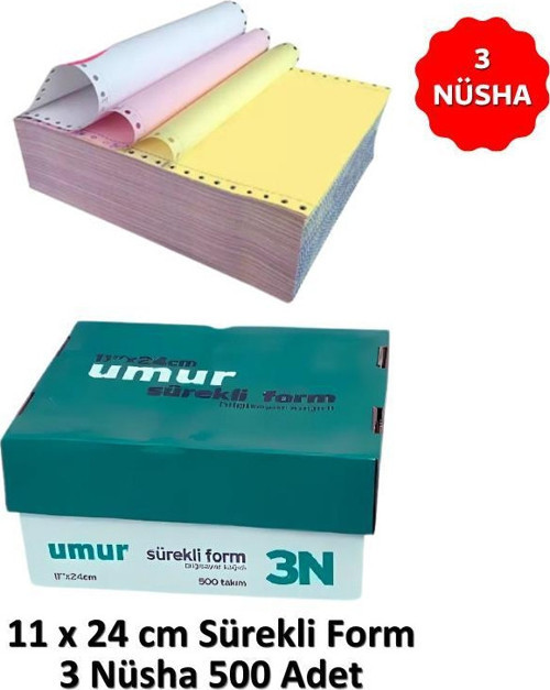 Sürekli Form 11x24 3 Nüsha 500 lü