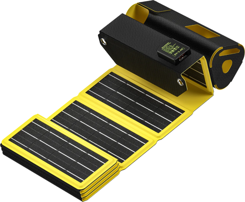 170W Power Bank Uyumlu 24W Katlanabilir Güneş Paneli - Siyah