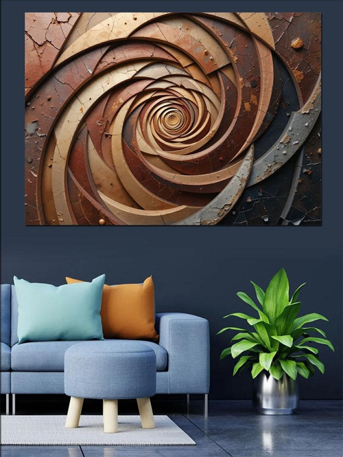 Soyut Spiral Desen Dekoratif Kanvas - Mdf Ahşap Tablo