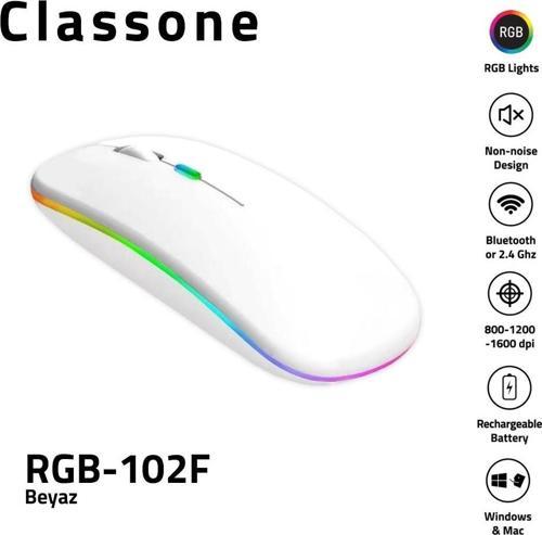 RGB-102F RGB Işıklı Efektli Sessiz RF Kablosuz Bluetooth Mouse