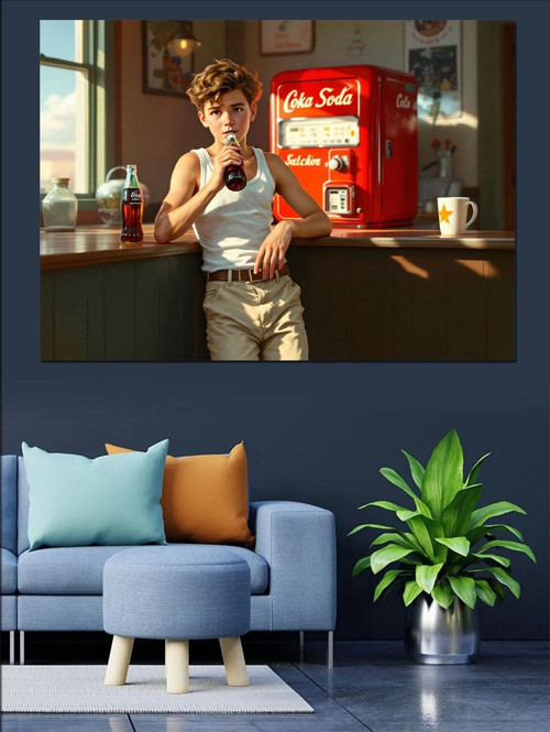 Retro Tarzlı Soda Reklamı Dekoratif Kanvas - Mdf Ahşap Tablo