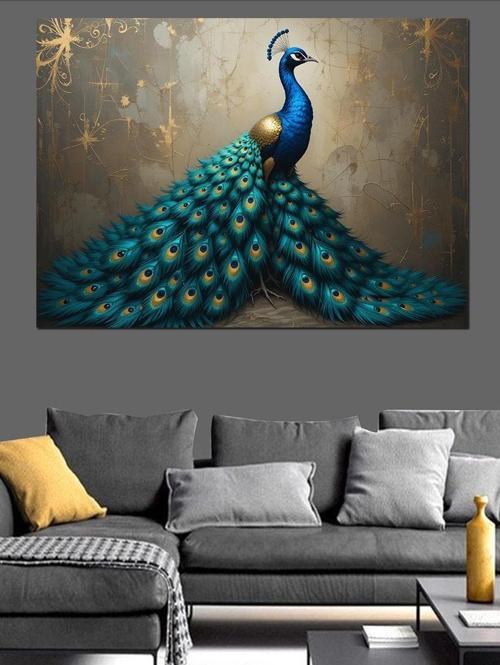 Görkemli Tavuskuşu Kuyruğu Dekoratif Kanvas - Mdf Ahşap Tablo