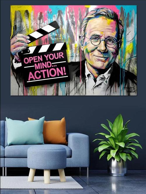 Film Yönetmeni Grafiti Dekoratif Kanvas - Mdf Ahşap Tablo
