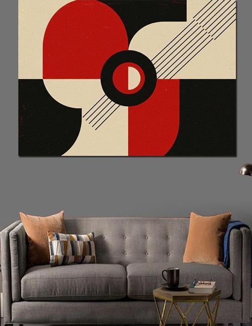 Geometrik Soyut Kompozisyon Dekoratif Kanvas - Mdf Ahşap Tablo