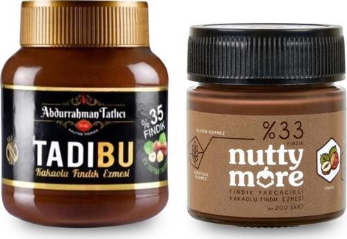 Tadıbu 330 gr & Nutty More %33 Fındık Parçacıklı Kakaolu Fındık Ezmesi 200 gr