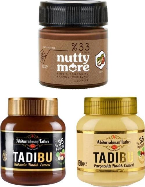 Tadıbu 330 gr & Parçacıklı Fındık Ezmesi 330 gr & Nutty More %33 Fındık Parçacıklı Kakaolu Fındık Ez