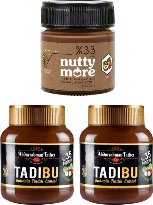 Tadıbu 330 gr x 2 Adet & Nutty More %33 Fındık Parçacıklı Kakaolu Fındık Ezmesi 200 gr
